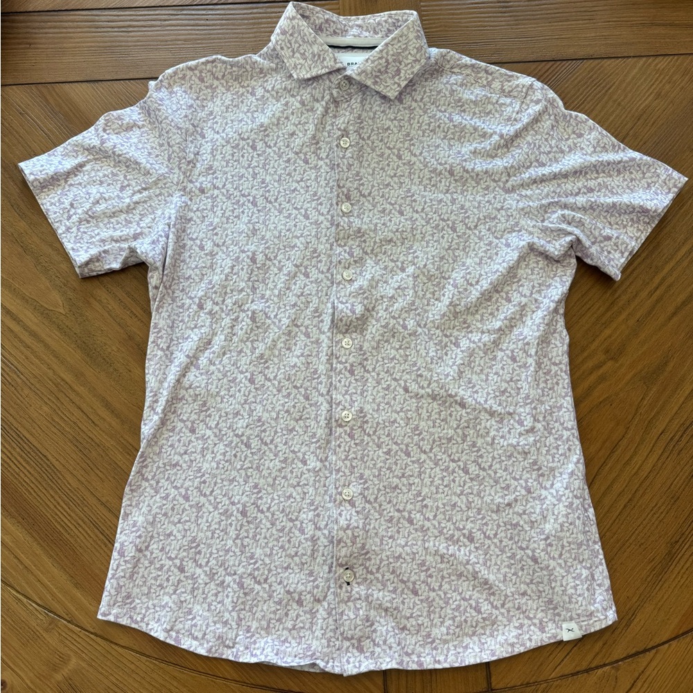Brax Stretch Floral Short Sleeve Button Up Shirt